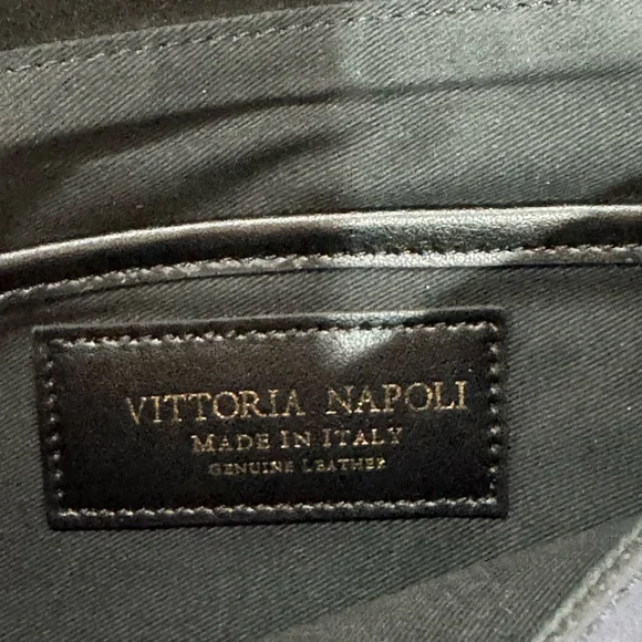 Rare Italian Vittoria Napoli Leather & Calf Hair Leopard Crossbody Bag - Picture 6 of 6